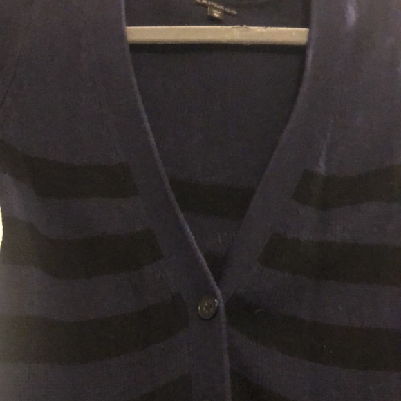 Express Navy and Black Cardigan with Sequined Elbow Patches - Picture 2 of 4